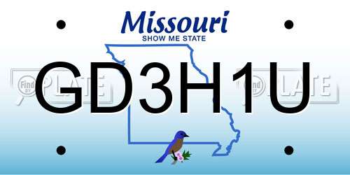 GD3H1U Missouri License Plate