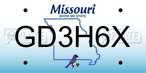 GD3H6X Missouri License Plate