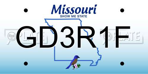 GD3R1F Missouri License Plate