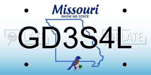 GD3S4L Missouri License Plate