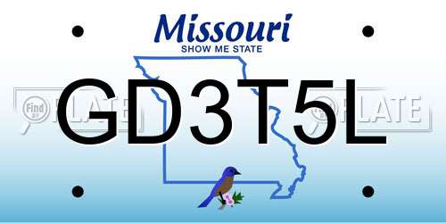 GD3T5L Missouri License Plate