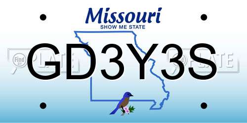 GD3Y3S Missouri License Plate