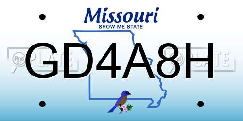 GD4A8H Missouri License Plate