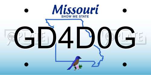 GD4D0G Missouri License Plate