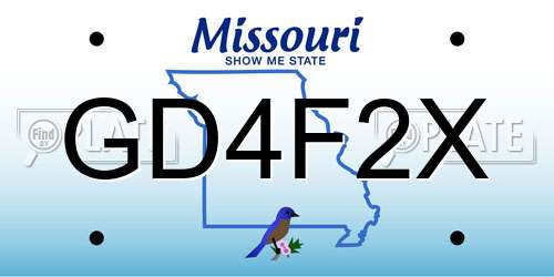 GD4F2X Missouri License Plate
