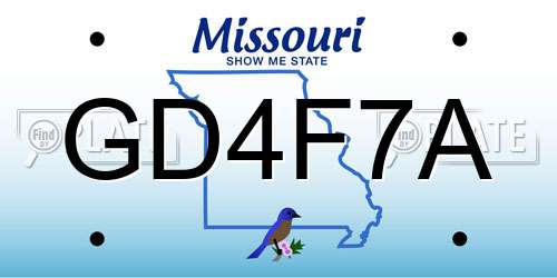 GD4F7A Missouri License Plate