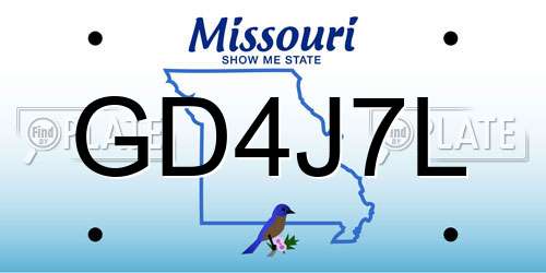 GD4J7L Missouri License Plate