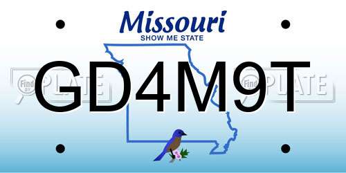 GD4M9T Missouri License Plate
