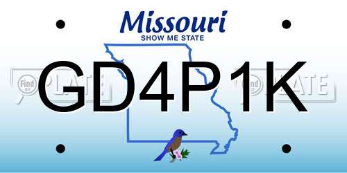 GD4P1K Missouri License Plate