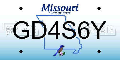 GD4S6Y Missouri License Plate