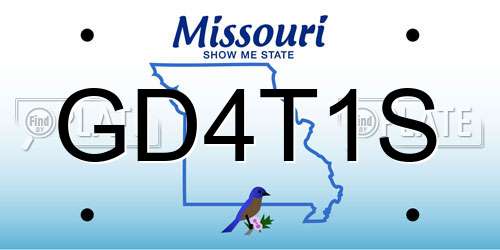 GD4T1S Missouri License Plate