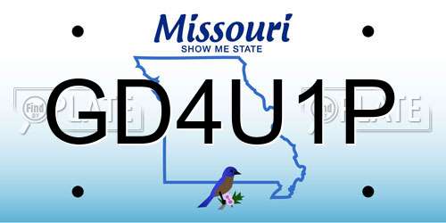GD4U1P Missouri License Plate