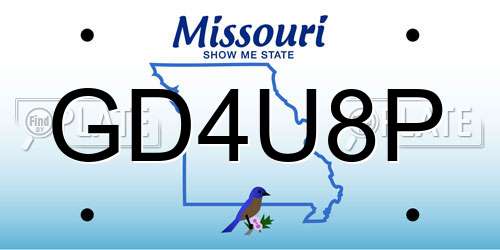 GD4U8P Missouri License Plate