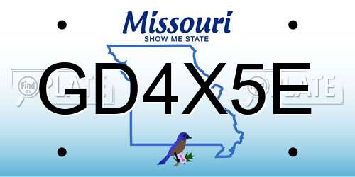 GD4X5E Missouri License Plate