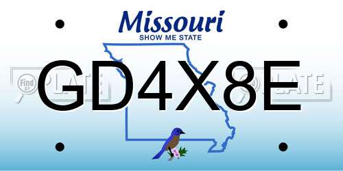 GD4X8E Missouri License Plate