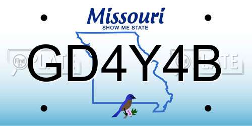 GD4Y4B Missouri License Plate