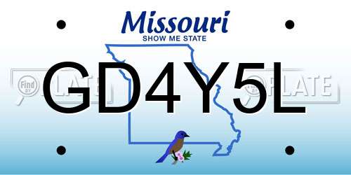 GD4Y5L Missouri License Plate