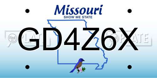GD4Z6X Missouri License Plate