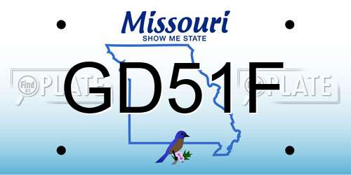 GD51F Missouri License Plate
