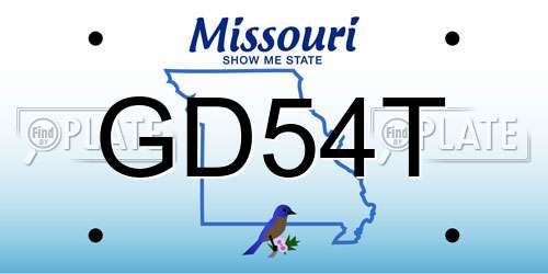 GD54T Missouri License Plate