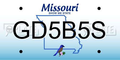 GD5B5S Missouri License Plate