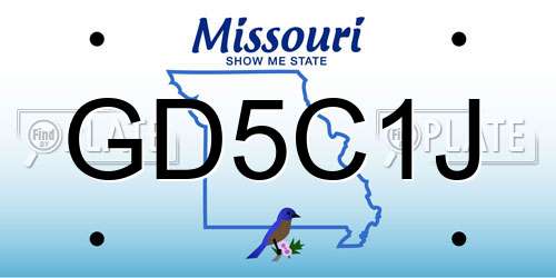 GD5C1J Missouri License Plate