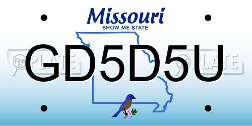 GD5D5U Missouri License Plate