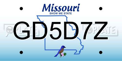 GD5D7Z Missouri License Plate