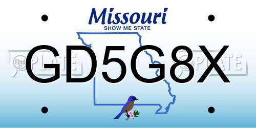 GD5G8X Missouri License Plate