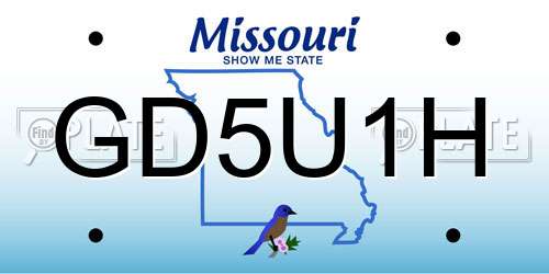 GD5U1H Missouri License Plate