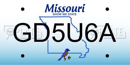 GD5U6A Missouri License Plate