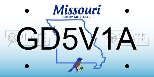 GD5V1A Missouri License Plate
