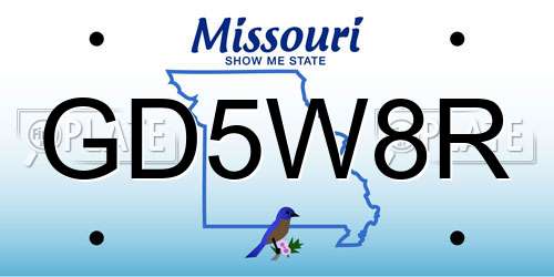 GD5W8R Missouri License Plate