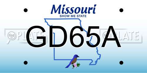 GD65A Missouri License Plate