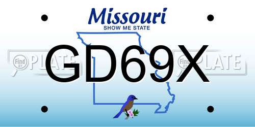 GD69X Missouri License Plate