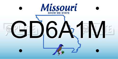 GD6A1M Missouri License Plate