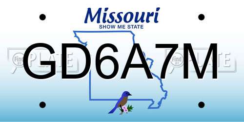 GD6A7M Missouri License Plate