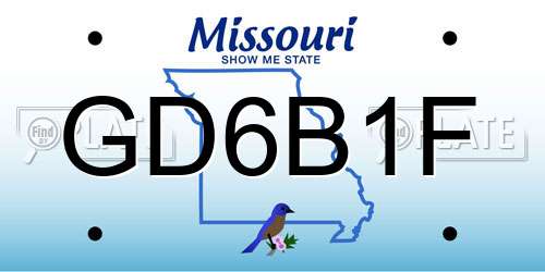 GD6B1F Missouri License Plate