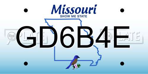 GD6B4E Missouri License Plate