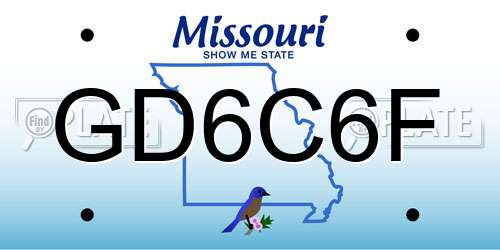 GD6C6F Missouri License Plate