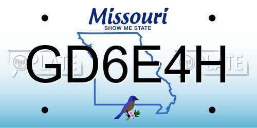 GD6E4H Missouri License Plate