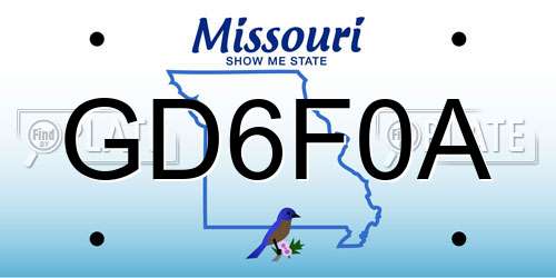 GD6F0A Missouri License Plate