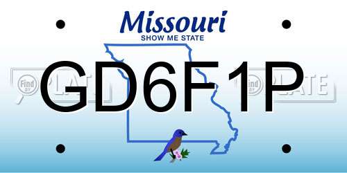 GD6F1P Missouri License Plate