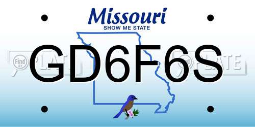GD6F6S Missouri License Plate