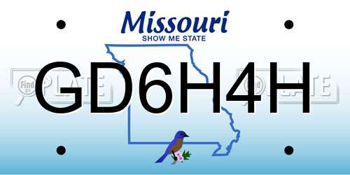GD6H4H Missouri License Plate