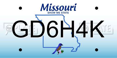 GD6H4K Missouri License Plate