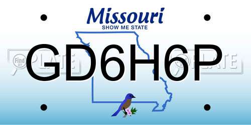 GD6H6P Missouri License Plate