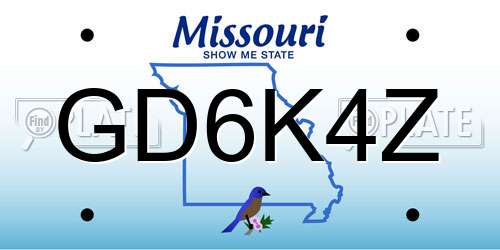 GD6K4Z Missouri License Plate