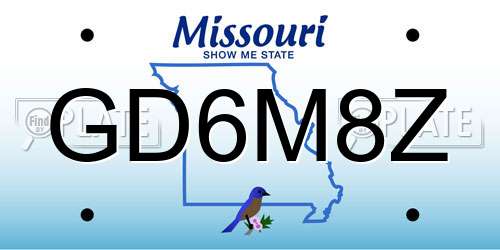 GD6M8Z Missouri License Plate