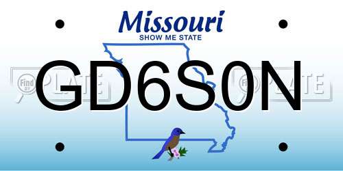 GD6S0N Missouri License Plate